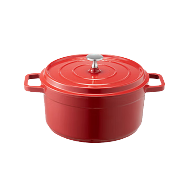 JD Original Ceramic Enamel Pot, Soup Pot Stew Pot, Low-Pressure Cooking Seafood Pot, Soup Pot, Housewarming Gift, 20cm Red