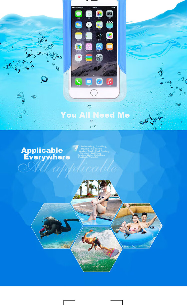 JAJALIN Waterproof Phone Pouch Touchscreen Case Extra Large with Lanyard Waterproof Cover for Delivery Diving Swimming Cycling Waterproof Bag 2