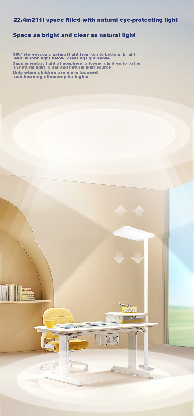 OPPLE Floor Eye Protection Lamp Full Spectrum Standing Study Desk Lamp Large Road Lamp Children's Student Reading Desk Lamp Yuetong 5