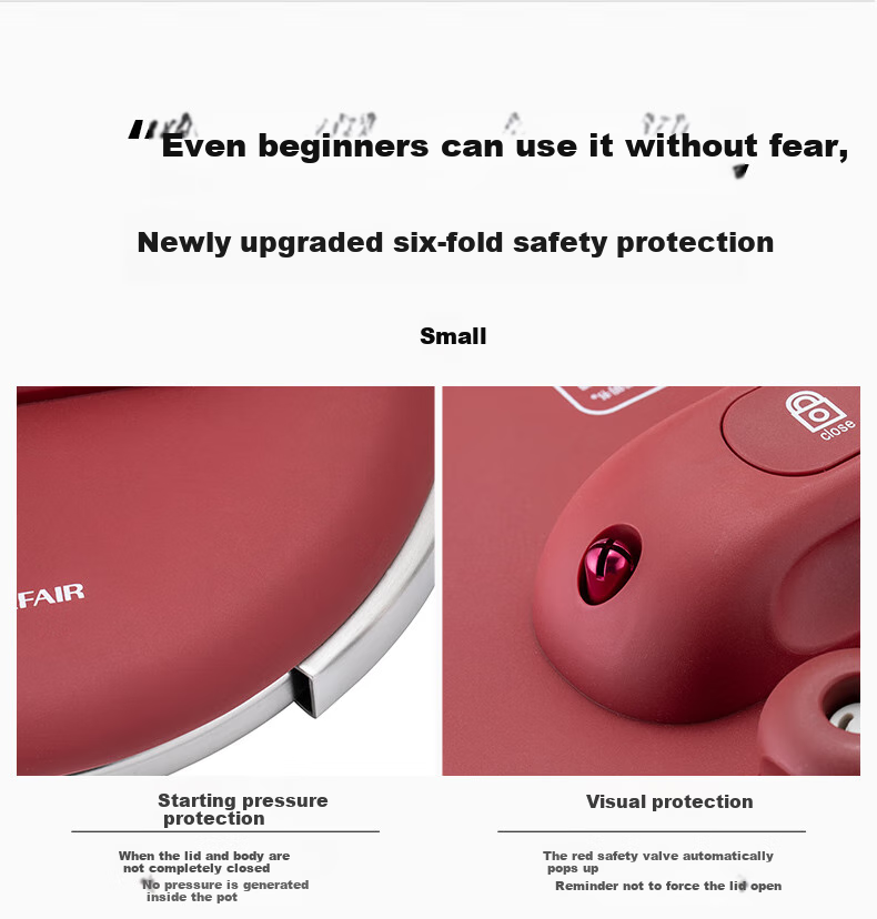 LINKFAIR Gaole Shigao Pressure Cooker, Household Pressure Cooker, Explosion-Proof Stainless Steel, One-Touch Opening And Closing, Suitable for 3-8 People, Compatible with Gas And Induction Stoves 4