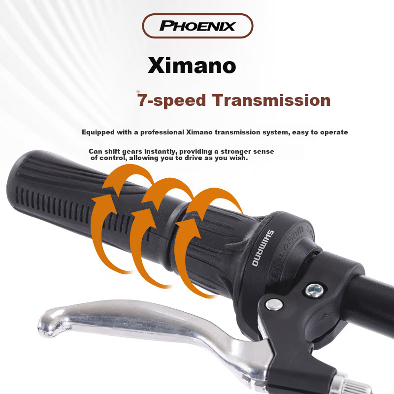 Phoenix Folding Bicycle for Adults, Aluminum Alloy Frame, Shimano Gears, No Assembly Required, Portable, 20-Inch, 7-Speed
