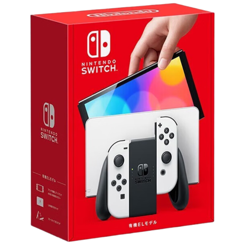 Nintendo Switch OLED Game Console, NS Handheld Console, Japanese Version, White, Portable, Home Use, Motion-Sensing Handheld Device