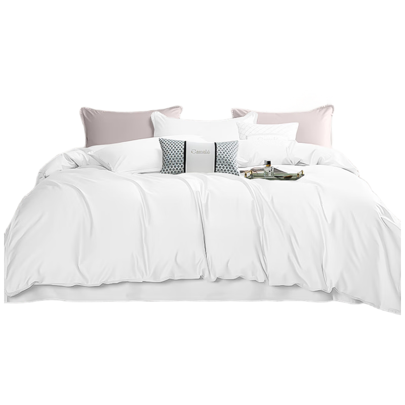 Ranpai Pure Cotton White Duvet Cover, Single Piece, 100-Thread Count A-Class Hotel Quilt Cover, Long-Staple Cotton Sateen Bedding, 160x210cm
