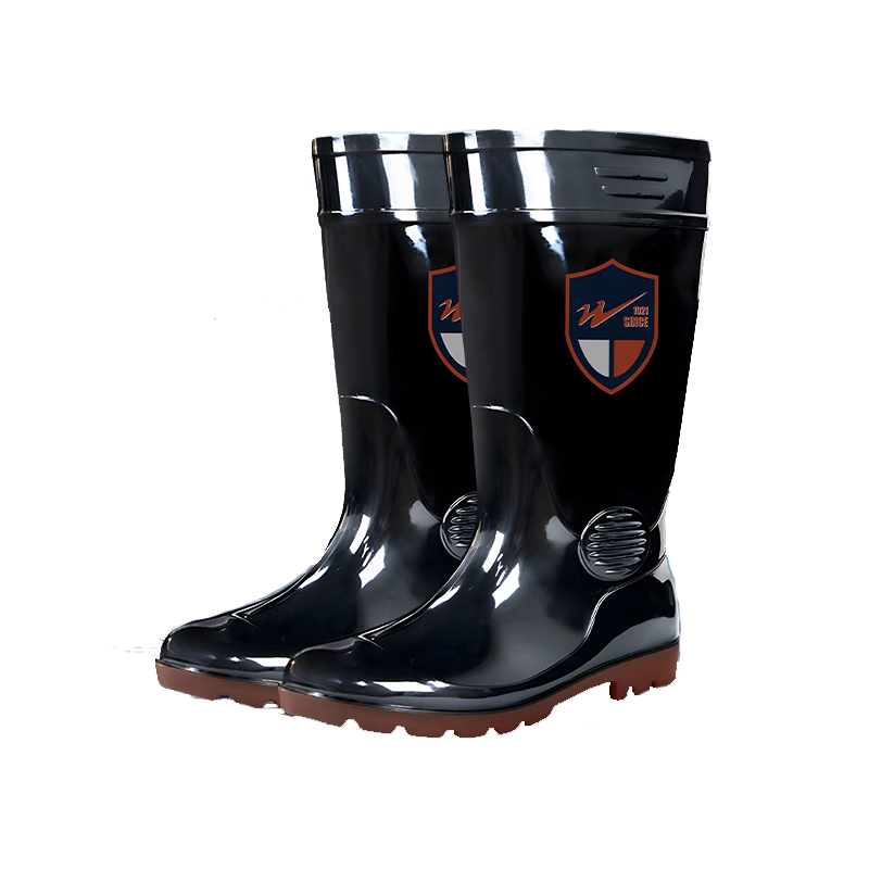 Shuangxing Bate Work Safety Rain Boots Acid-Base Resistant Wear-Resistant Non-Slip High Tube Black Size 42