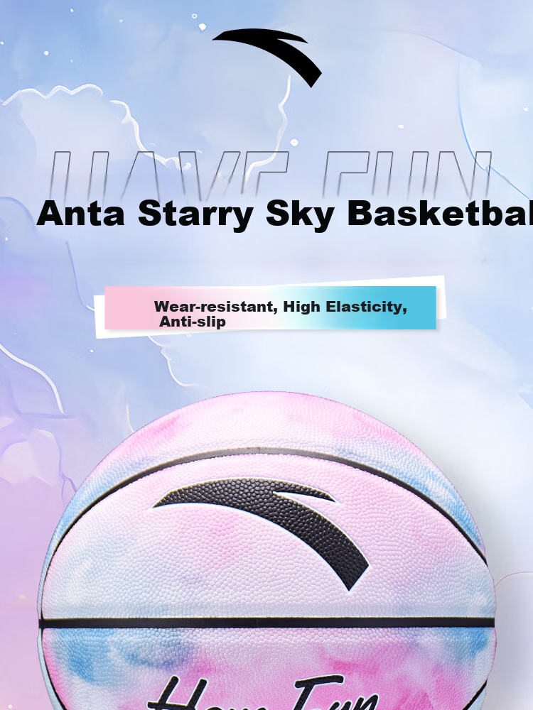 ANTA Basketball Size 7 Professional Competition Standard Indoor And Outdoor Cement Court Basketball for Adults And Teenagers, Men And Women, Gift 2