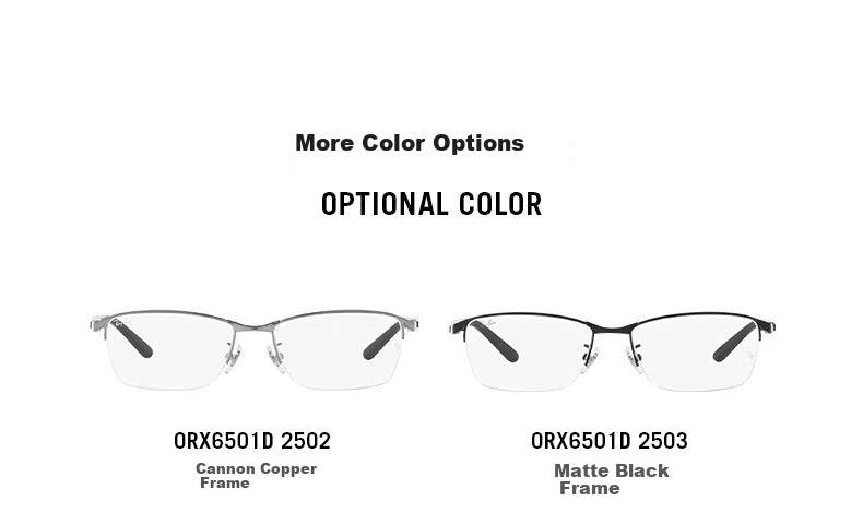 RayBan Optical Frame Rectangular Style for Men And Women, Myopia Glasses Frame 0RX6501D 2503 Matte Black Frame Size 55 Gift 1