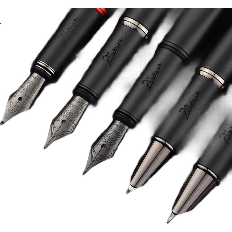Перьевая ручка Pimio Malaga Series 916 Midnight Black, 1.0 мм, черная, с изогнутым пером, для каллиграфии и письма