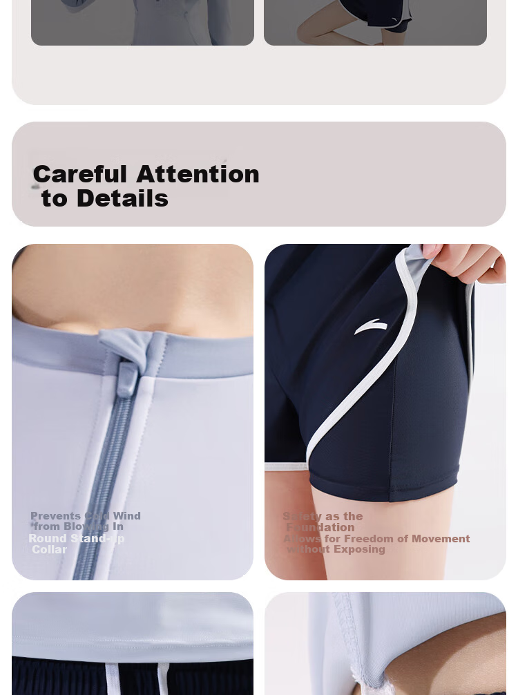 ANTA Slim Waist Swimsuit for Women, New Two-Piece Conservative Long-Sleeve Swimwear, Plus Size Hot Spring Swimwear for Curvy Girls, Sky Blue XL 11