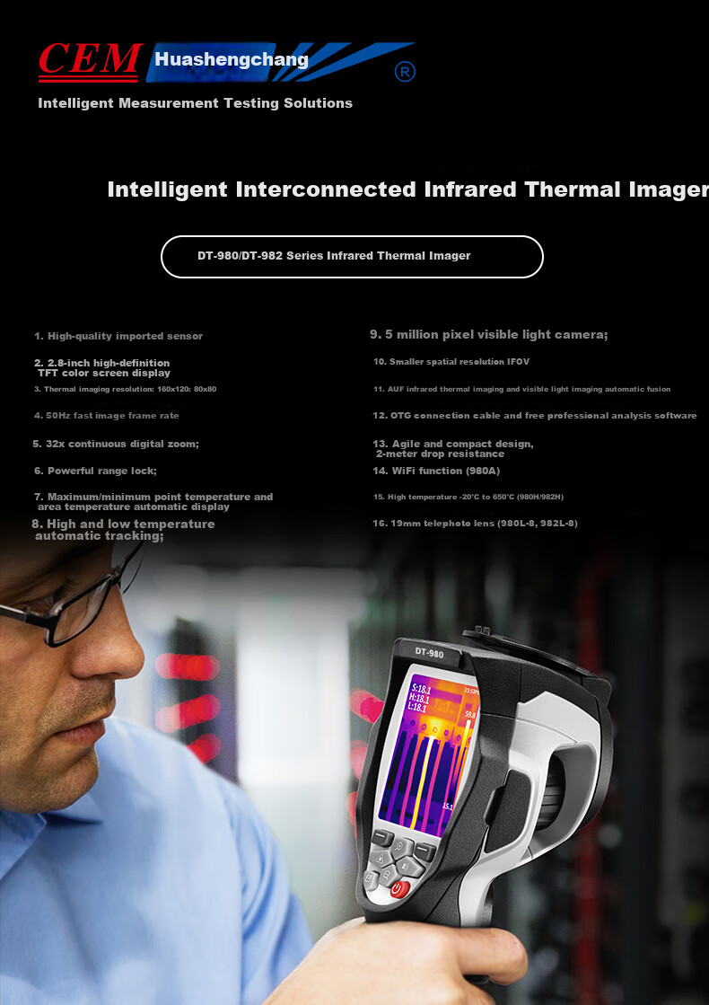 CEM T-165P Infrared Thermal Imager Pocket Thermal Camera Industrial Temperature Measurement Floor Heating Leak Detector Mainboard Inspection Instrument 1