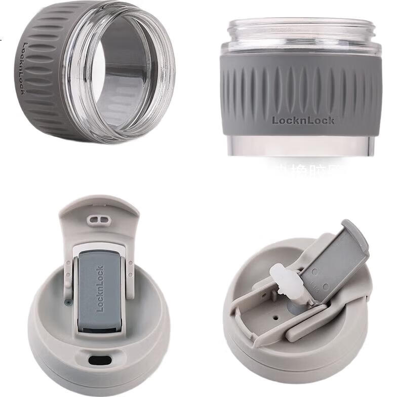 Кружка для кофе LOCK&LOCK, термостойкая стеклянная, портативная, с двойной соломинкой, 500 мл, желтая