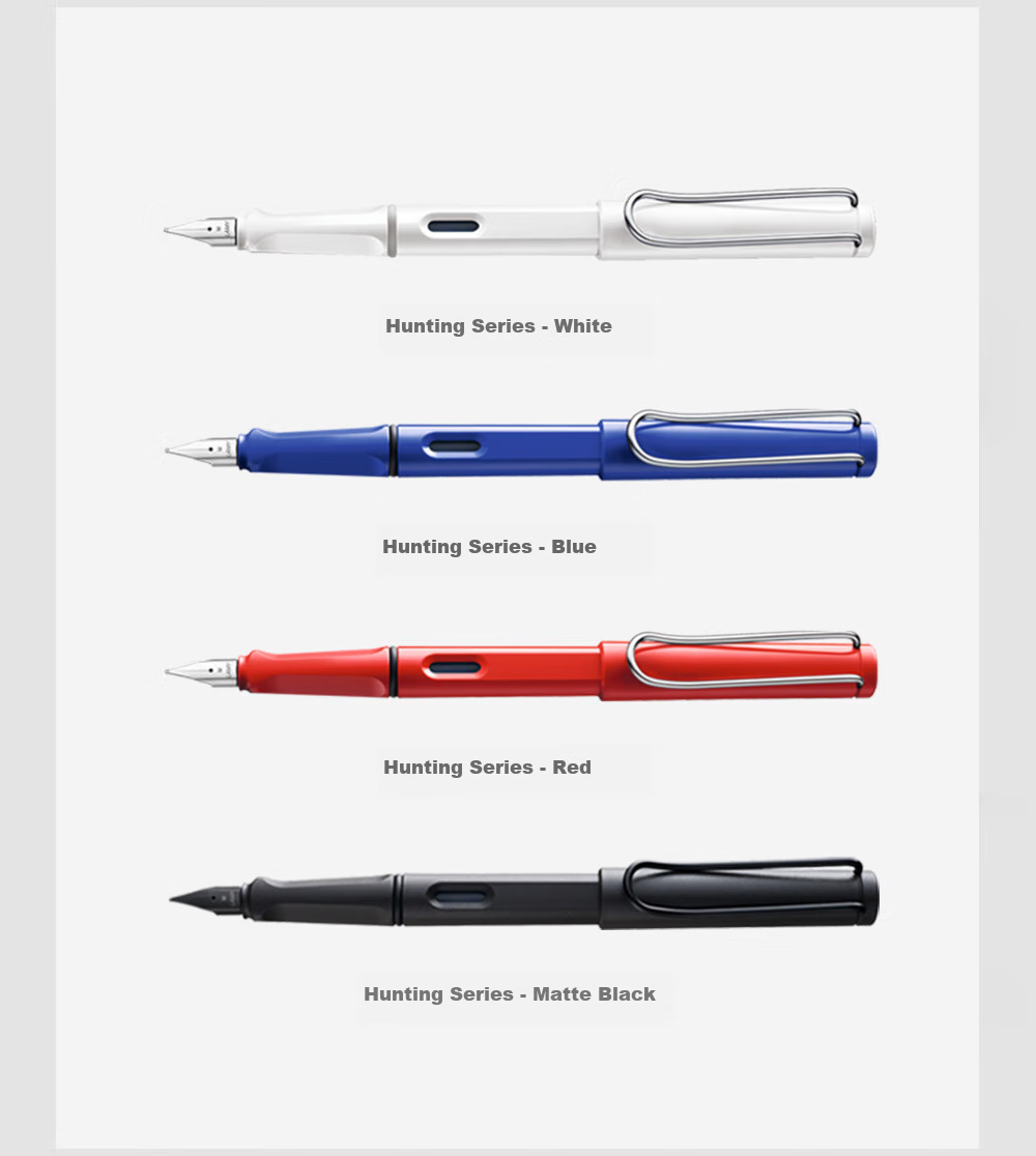 LAMY Fountain Pen Gift Box, Safari Series Ink Pen Set Ergonomic Fountain Pen, Corporate Bulk Purchase Customized Gift Business Signature Pen Holiday High-End Gift, Red 0.5mm 4