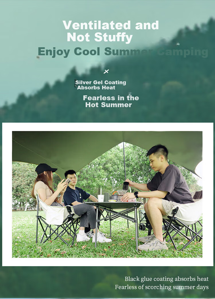 Beifute Outdoor Camping Silver-Coated Car Side Canopy Tent, Sunshade Shelter, Rainproof, Portable Picnic Equipment for 6-10 People 3