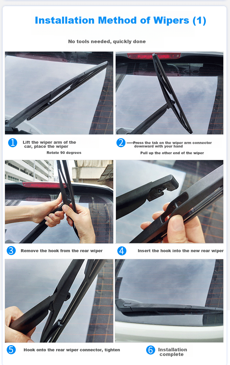 Meisim Rear Wiper Blade for CRV 07-11, Forester 04-24, Fit 03-20, Specialized Rear Window Wiper Blade, 1 Piece 6