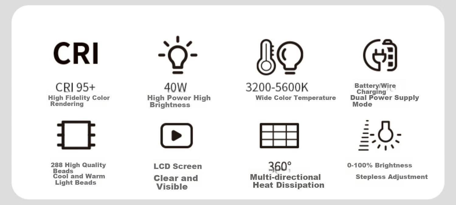 NEEWER NL-288A Photography Light, LED Fill Light, Jewelry Live Streaming Video, Continuous Lighting, Professional Flat Panel Light, Surface Light, Camera Shooting, Portrait Photography, Outdoor Lighting, Hair Light 3
