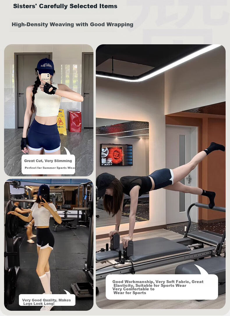XUEXIMAN Yoga Shorts for Women, Summer High-Waisted Butt-Lifting Professional Running Pilates Training Sports Fitness Three-Quarter Length Pants 9