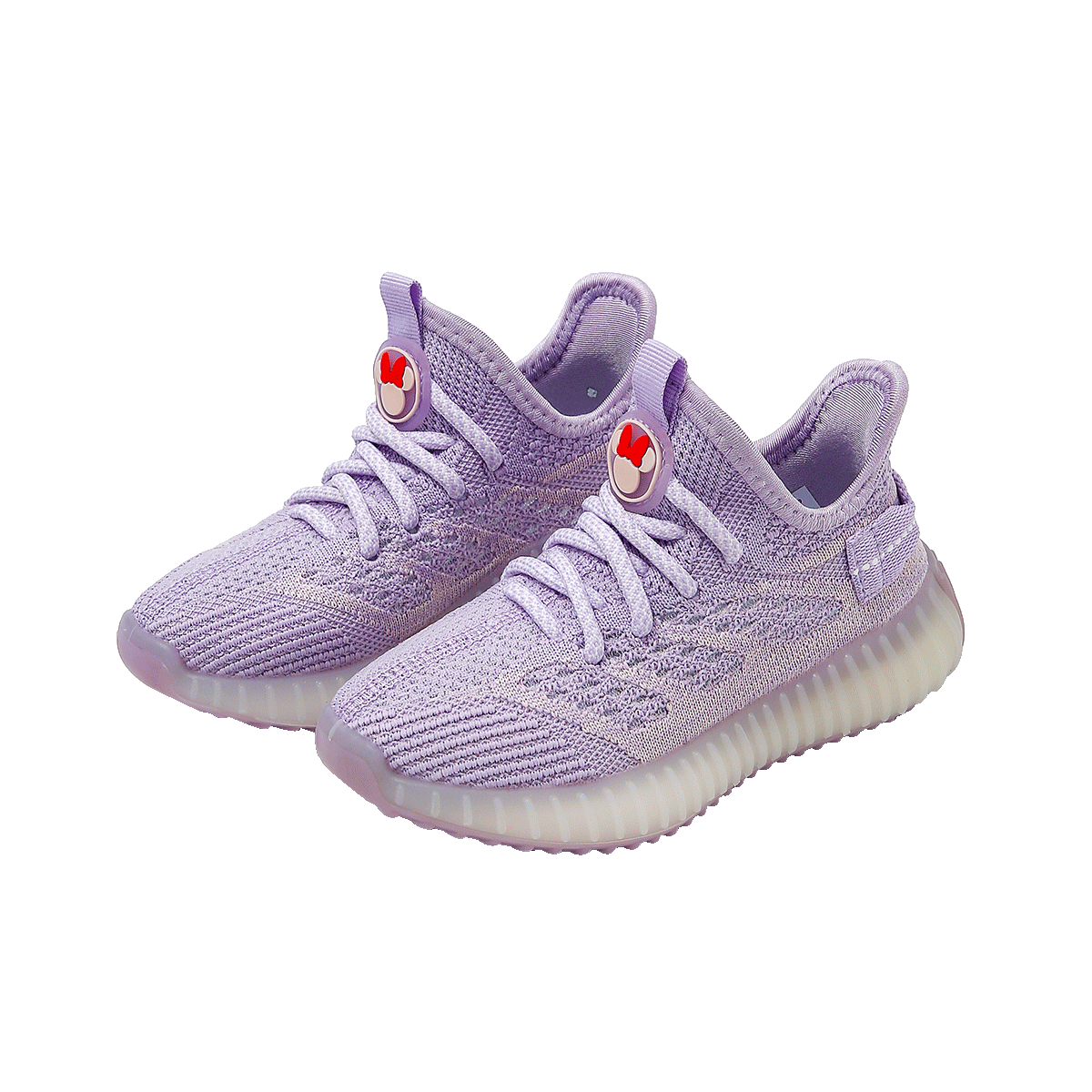 Disney Mickey Kids Coconut Shoes Summer Mesh Breathable Cartoon Casual Soft Sole Running Shoes Purple Size 39