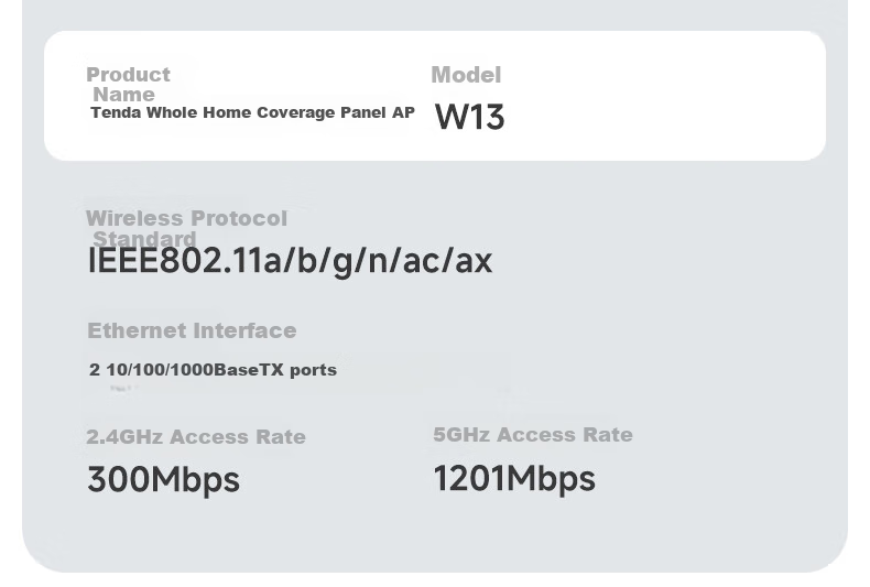 Tenda Wireless AP Panel, AX1500 Dual-Band Gigabit AP, Home And Commercial 86-Type Router, Whole-House WiFi 6 Networking, W13 Slim Model (White) 20