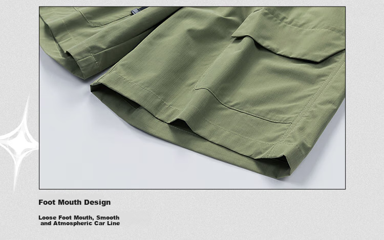 LOMBT American-Style Cargo Shorts for Men, Summer Loose Casual Sports Retro Knee-Length Shorts MT01 Light Army 2XL 9