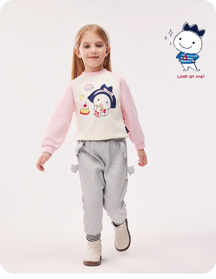Allo&lugh Kids Knit Cartoon Casual Fleece-lined Long Pants Navy Blue Size 100 11