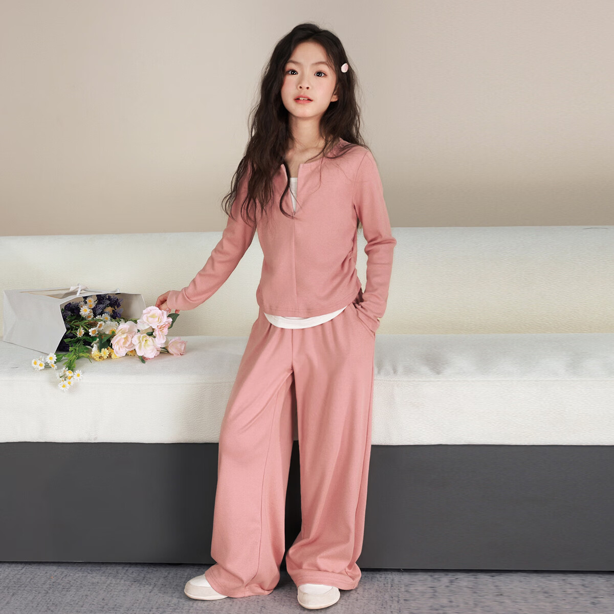 LUSON Chen Da Zhu Children's Clothing, Girls' Sportswear Set, 2025 Autumn New Casual Children's Sweatshirt Two-Piece Set