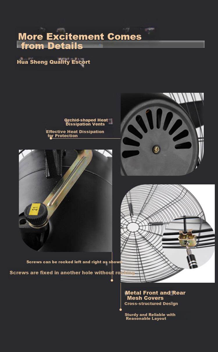 Wahson Industrial Fan Electric Fan Wall Fan High-Power Factory Workshop Commercial Fan Powerful Extra-Large Industrial Fan Bull Horn Fan AC Fixed-Frequency Fan FL-75 (Enhanced Version B) 10