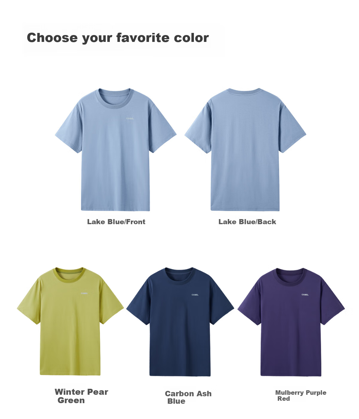 CAMEL Men's Quick-Dry Sun Protection Short-Sleeve T-Shirt, Round Neck Half-Sleeve Tee for Spring And Summer, Breathable Antibacterial T-Shirt, M15BA5E094 42