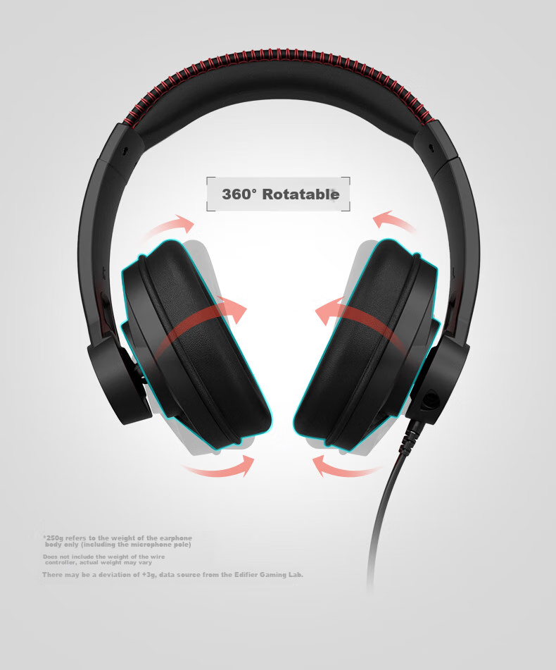 EDIFIER HECATE G35 Wind Blade Open-Back Wired Over-Ear Gaming Headset with USB 7.1 Channel, Computer FPS Triangular FPS Headset with Noise-Cancelling Microphone, Black 9