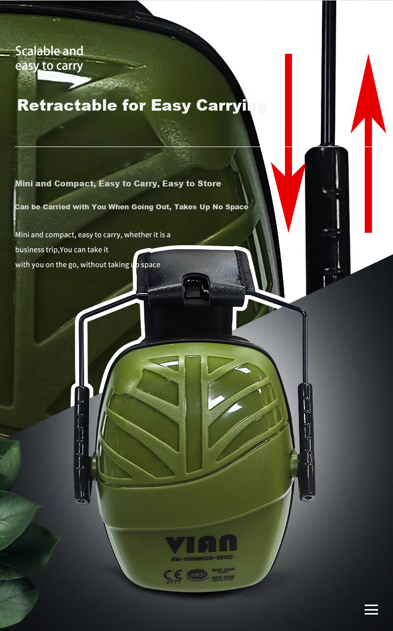 VIAN Noise-Cancelling Earmuffs Tactical Headphones for Target Practice, Outdoor Shooting Competitions, Specialized Head-Mounted Bluetooth Headphones Tactical Noise-Cancelling Earmuffs (Noise Reduction 32dB) 3