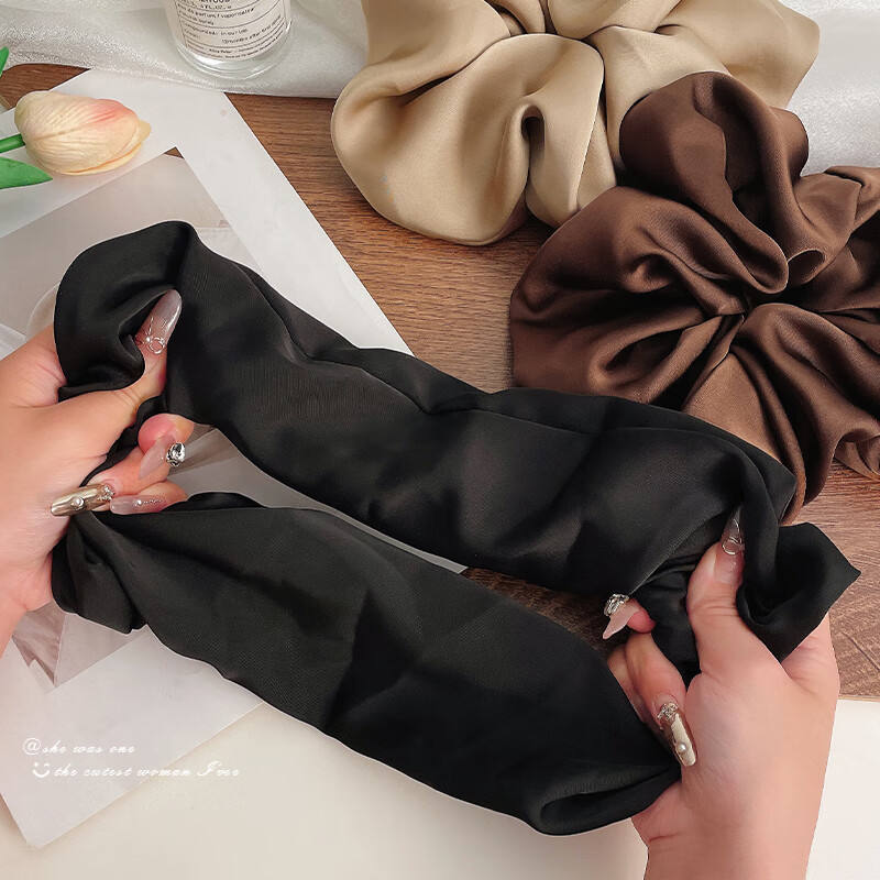 Huangjiamima Elegant Hair Tie Satin Hair Band for Ponytail And High Bun Hairstyle Accessory 2