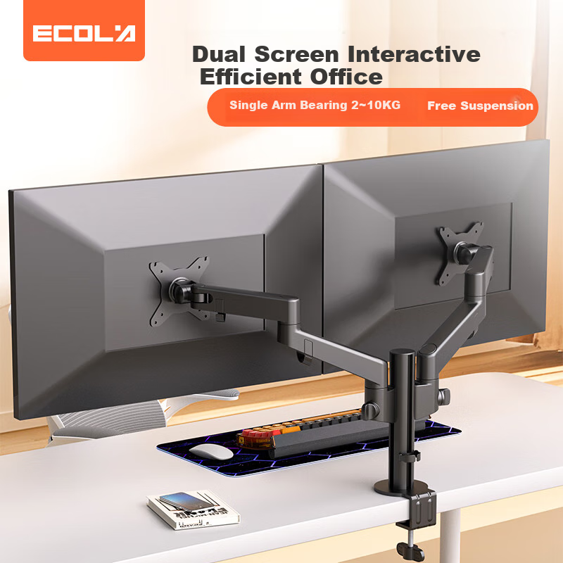 ECOLA Monitor Stand, Computer Stand, Height-Increasing Stand for Computers, Mechanical Arm Computer Desk Stand, Spiral Lifting Mechanical Spring Display Screen Stand FT62BK
