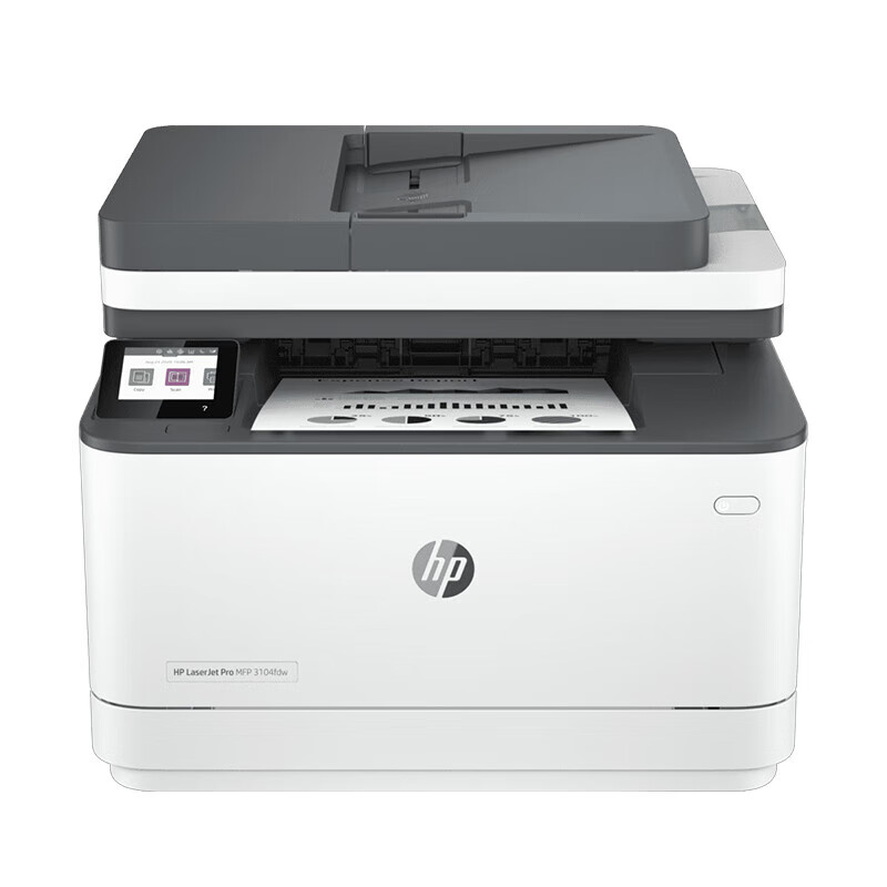 HP 3104fdw Jet Series A4 Black And White Laser Multifunction Printer with Automatic Duplex Printing, Print/Copy/Scan/Fax All-In Wired + Wireless Network Printing