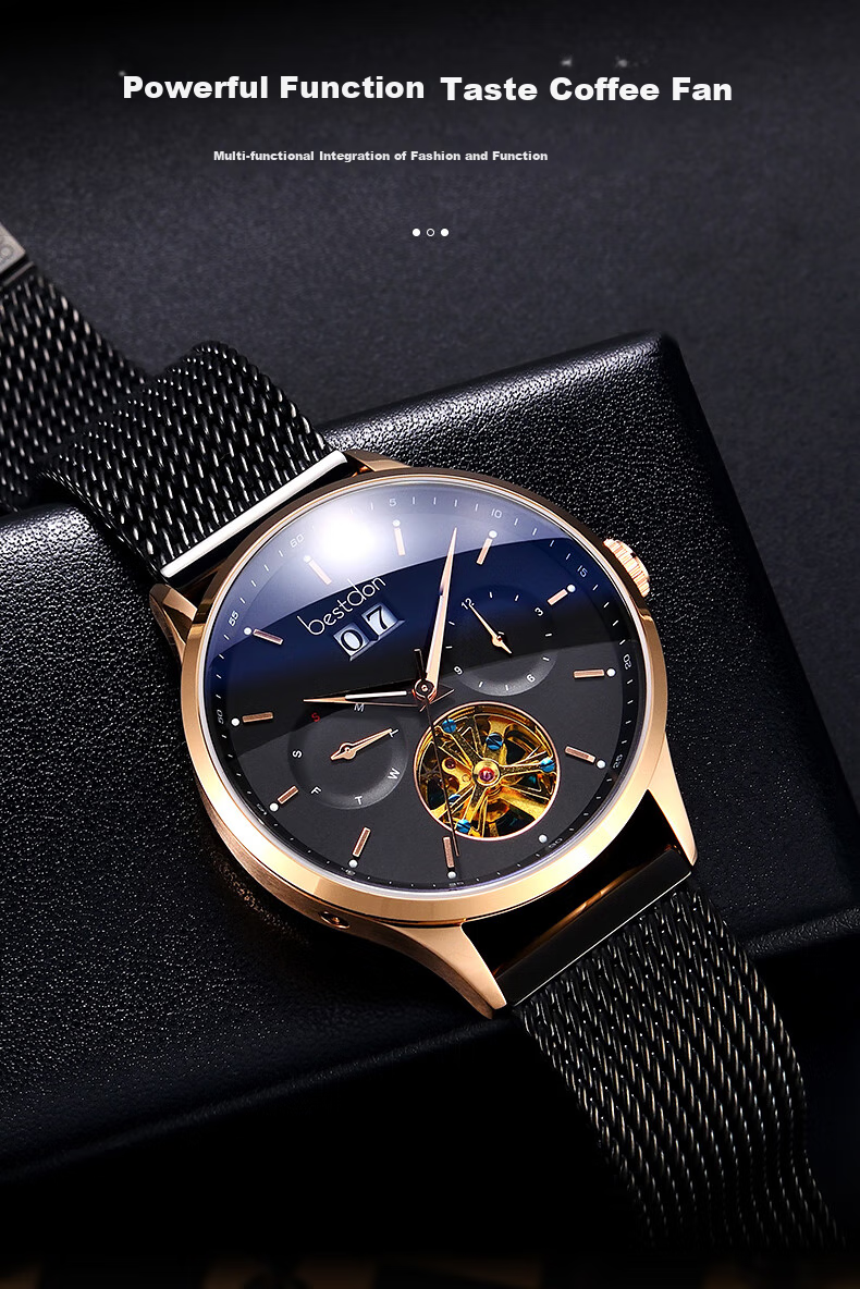 Bestdon Men's Watch, Skeleton Mechanical Watch, Multifunctional Waterproof Wristwatch, Gift Box for Men, Gift for Boys And Friends 5
