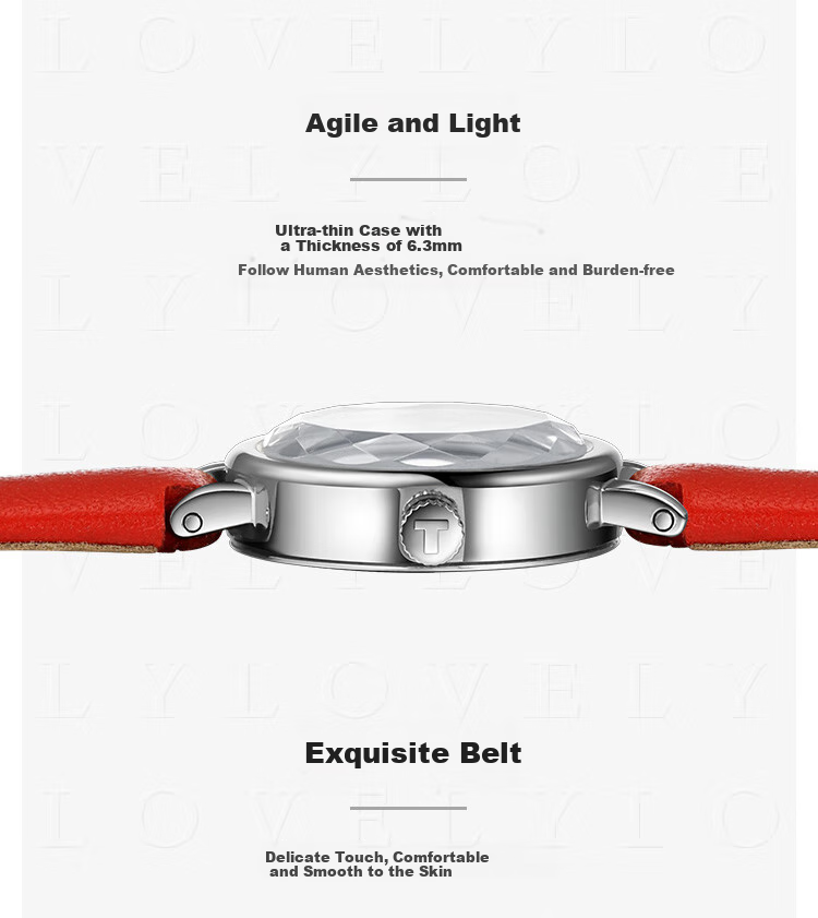 TISSOT Watch, Little Beauty Series Women's Watch, Swiss Quartz Ladies Leather Strap Wristwatch, Fashionable Timepiece, Birthday Gift 5