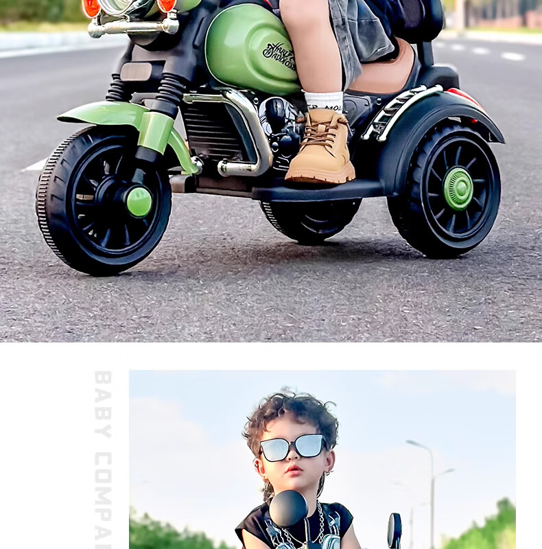Hankaoala Kids Toy Remote Control Car Tricycle for 1-3-6 Year Olds Ride-On Electric Motorcycle Toy Car 1