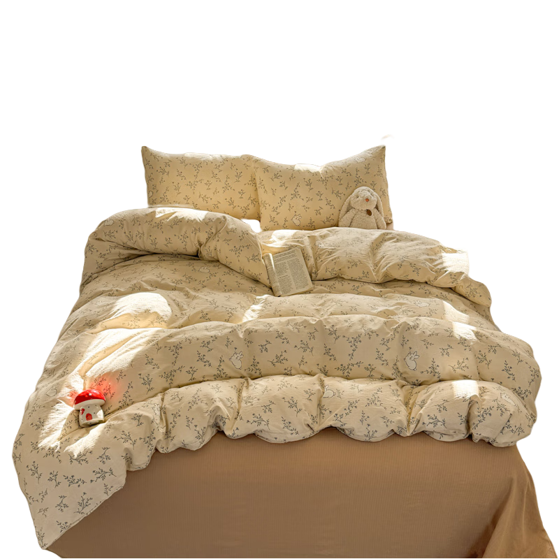 AVIVI Class A Washed Cotton Double-Layer Gauze Duvet Cover Single Dormitory Single Bed Quilt Cover 150x200 Morita Wild Garden