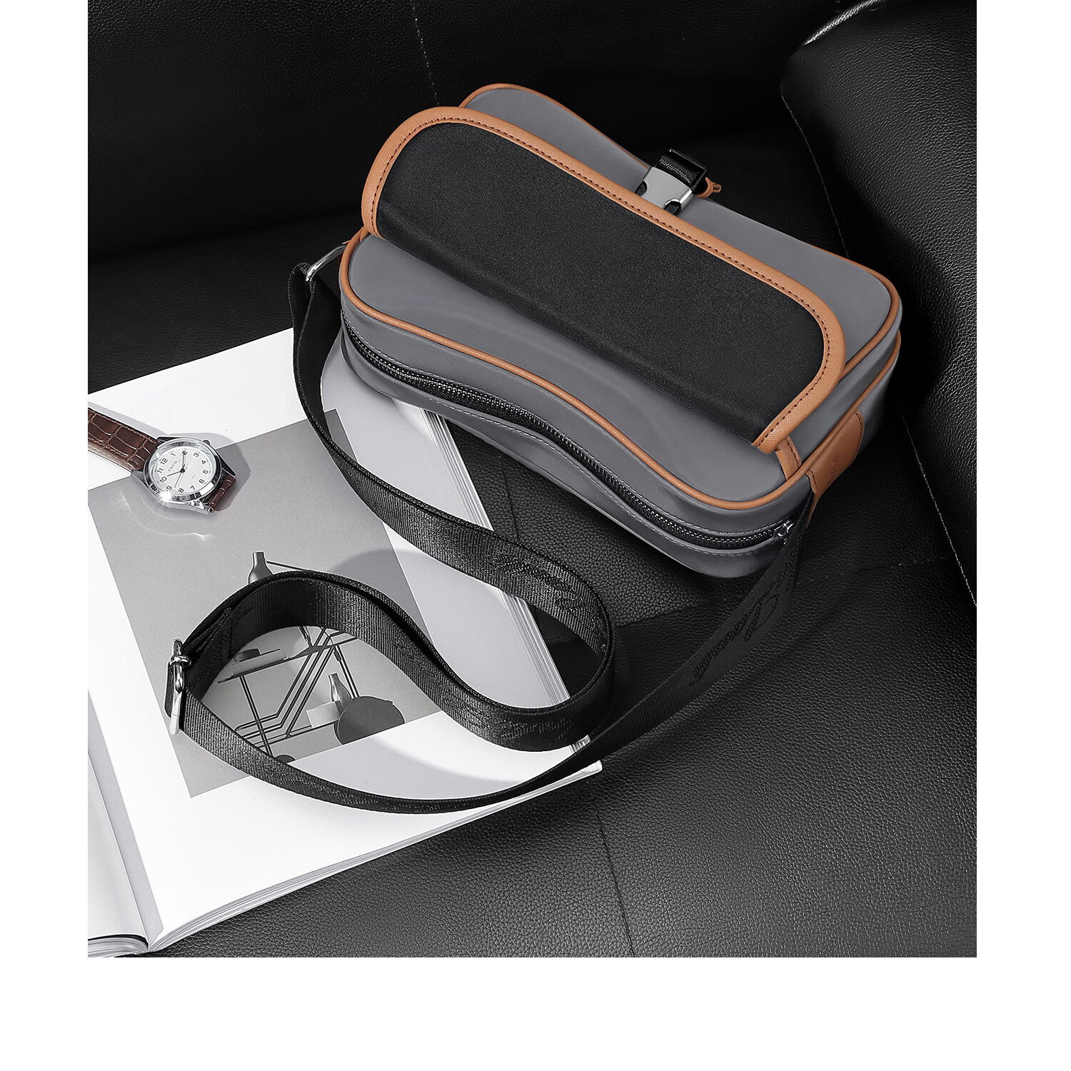 MashaLanti Crossbody Bag for Men, Large Capacity Shoulder Bag, Casual Small Backpack, Portable Commuter Bag, Father's Day Gift for Husband 3
