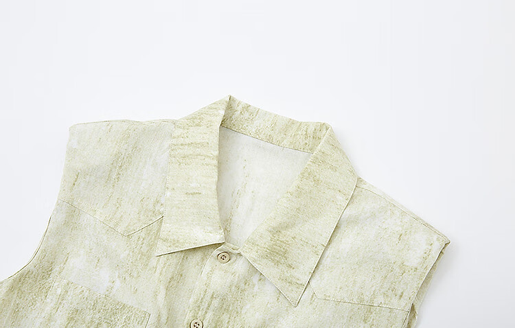 Dme [Zhi Gan Gongzhuang] Summer Faux Bamboo Joint Linen Two-Tone Gradient Lapel Straight-Fit Slimming Women's Dress 4