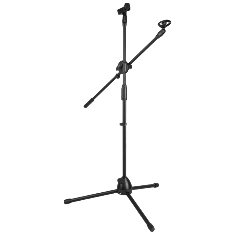 Good Shepherd Microphone Dual Boom Stand Professional Stage Floor Telescopic Tripod Conference Speech Recording Mic Holder KTV Wireless Condenser Mic Vertical Stand with Clip