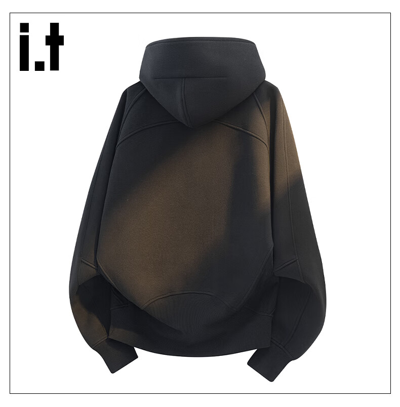 :CHOCOOLATE IT American Style Hoodie Women Autumn Heavyweight High Street Half-Zip Casual Top Black 2XL 8