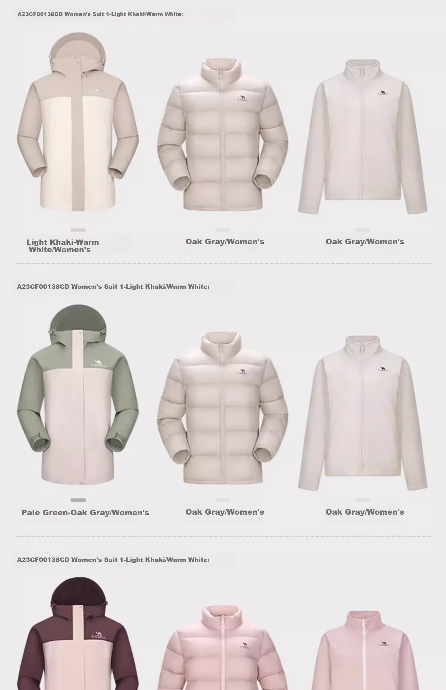 CAMEL North Wind Jacket Three-In down Inner Liner, Windproof And Waterproof Mountaineering Suit A23CF00138FD L 6