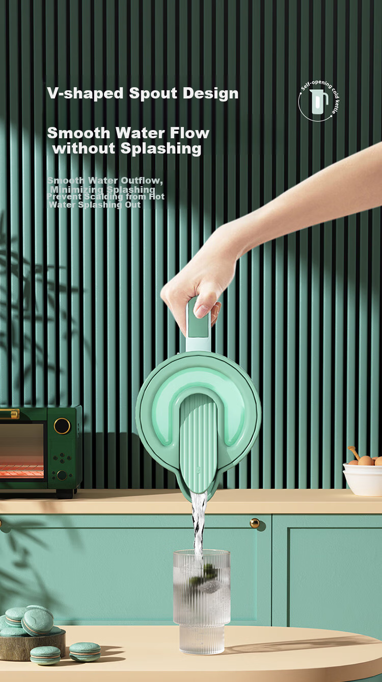 JEKO&JEKO High Borosilicate Glass Water Pitcher, Heat Resistant, Large Capacity 1.6L Tea Brewing Jug with Automatic Lid, Light Bean Green 11