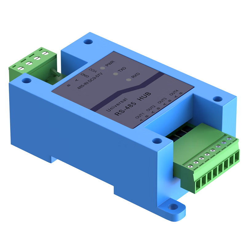 Huigu 4-Port RS485 Hub Splitter 1-to-4 4-Port 485 Hub Serial Port Repeater Amplifier Splitter HG-104RS4