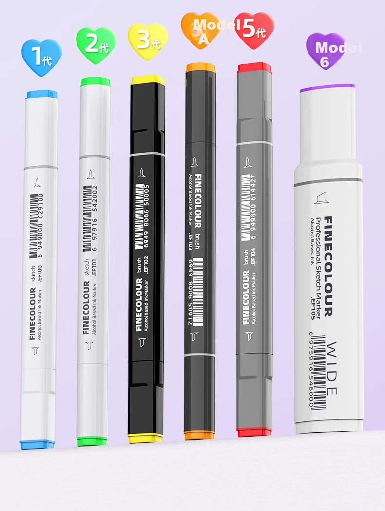 FINECOLOUR 3rd Generation Alcohol-Based Dual-Tip Markers, 48 Colors, Transparent Pen Case Set, Art Sketching Watercolor Pens, Art Education Drawing Pens 8