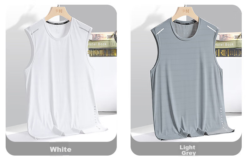 MiiOW Ice Silk Sports Tank Top for Men, Summer Quick-Dry Mesh Breathable Sleeveless T-Shirt Fitness Wear, Father's Day Gift 15