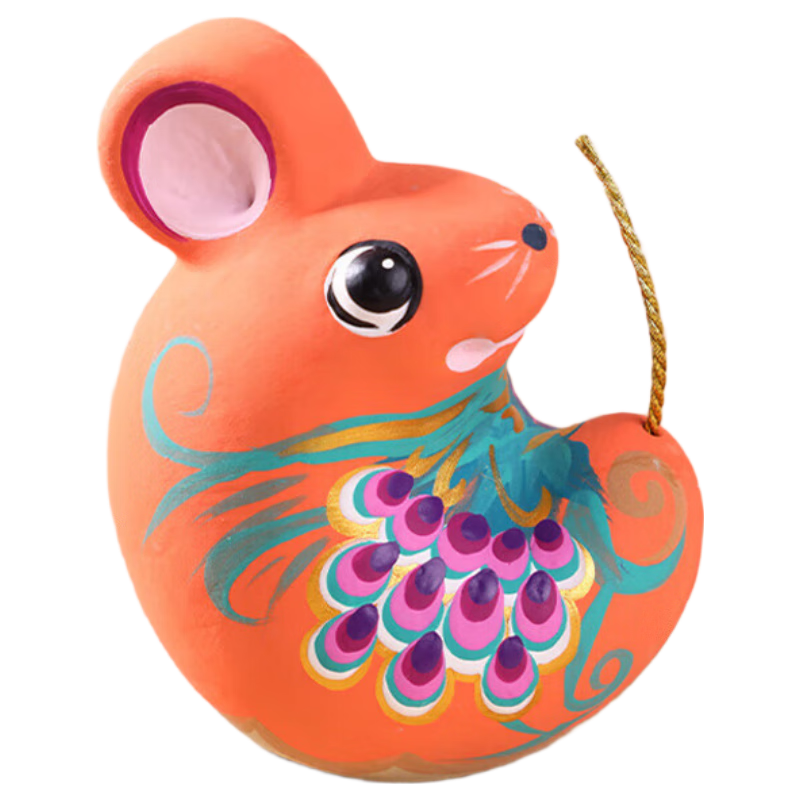 Jitu Workshop Zodiac Handmade Clay Desktop Office Ornament Beijing Souvenir Birthday Gift for Women Twelve Auspicious Rats