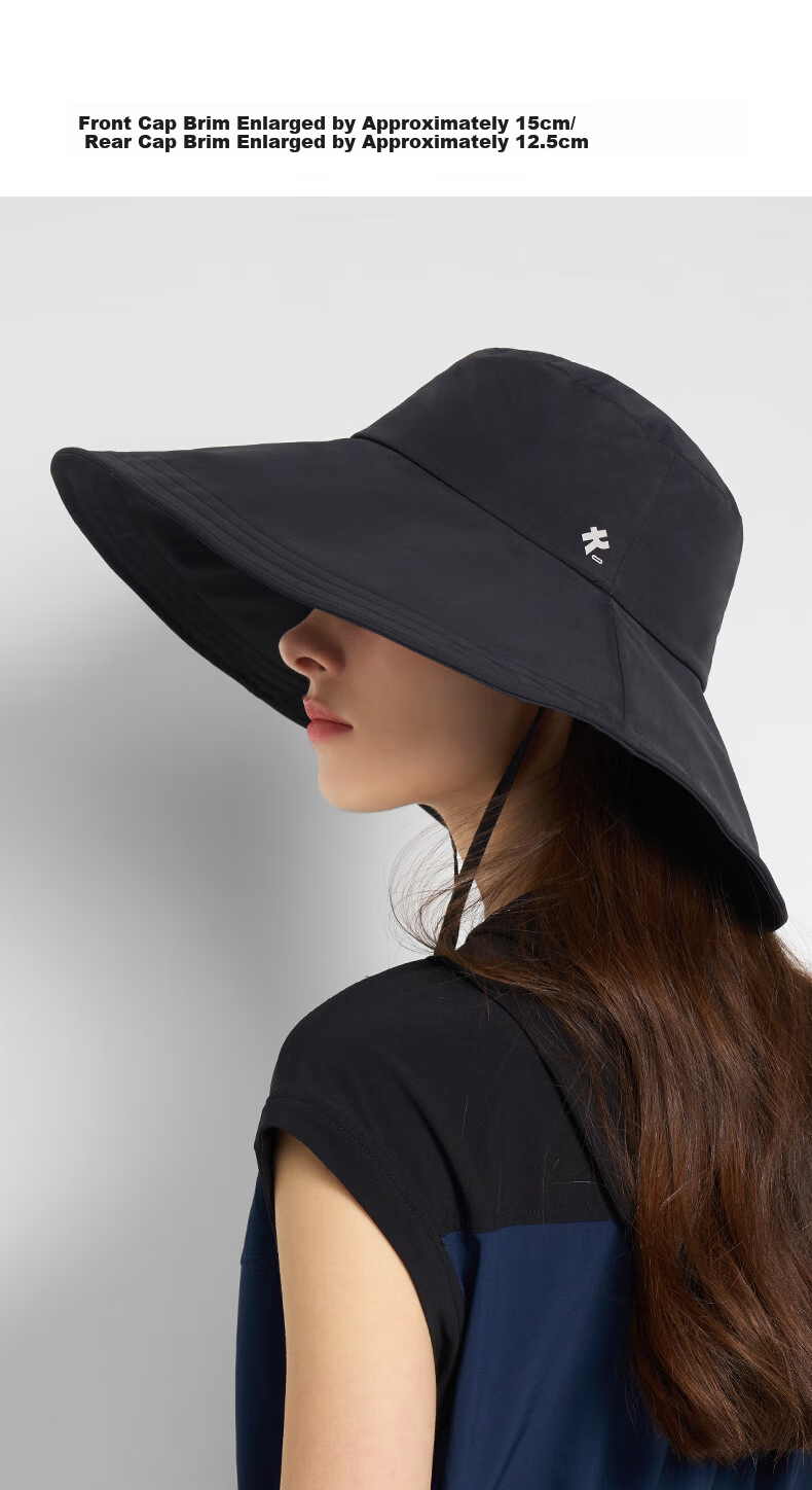 Kenmont Fisherman Hat for Women, Spring And Summer Simple Lightweight Black Gel Sun Protection Hat with Wide Brim, Full Face Sunshade Hat, Breathable Face-Slimming Effect 6159 7