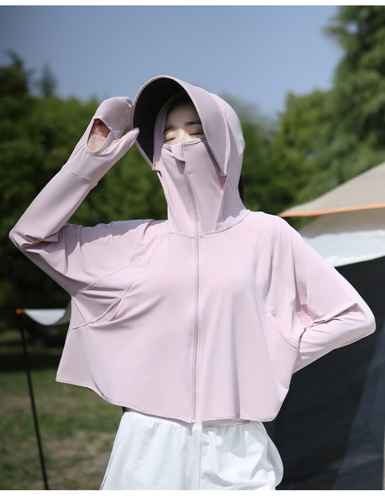 Langsha Women's Summer 2026 New Black Coated Brim UV Protection UPF50+ Ice Silk Outdoor Sun Protection Jacket 12