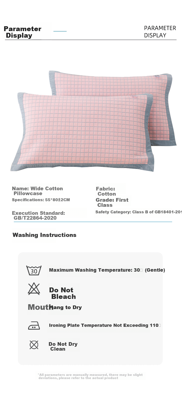ZiiU 100% Cotton Pillowcase A-Class Men's Anti-Oil and Anti-Sweat High-End Pillow Towel Blue Single Pack 3