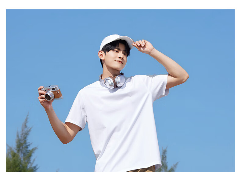 MiiOW Men's Vest 100% Cotton 3 Anti-Black Technology Spring Autumn Short Sleeve Solid Color Cooling Base Shirt 28