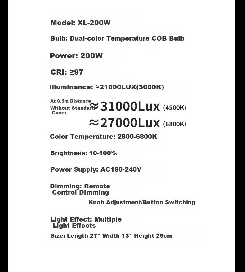 Hakutatz XL-200W Softbox Kit, Live Streaming Fill Light, Professional Photography Lighting, Continuous Soft Sunlight Lamp, Children's Photo And Video Portrait Light, Streamer Clothing Light Box Equipment 24